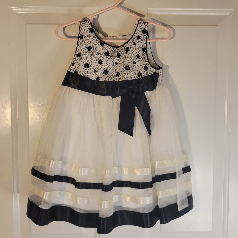 Bonnie Jean 2t Toddler Black/White Organza dress